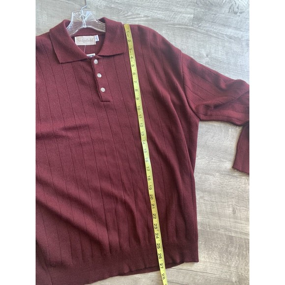 NWT Sedgefield Vintage Large Knit Burgundy Collared Neck Sweater. Made In USA! - Picture 11 of 12